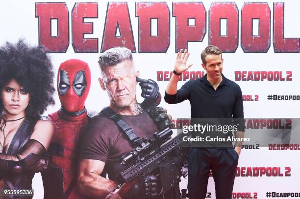 Actor Ryan Reynolds attends 'Deadpool 2' photocall at the Villamagna Hotel on May 7, 2018 in Madrid, Spain.