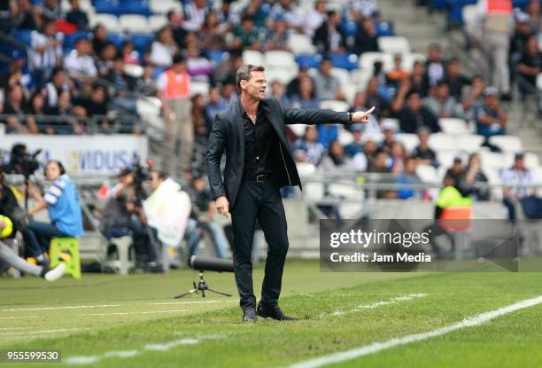 Diego Cocca coach of Tijuana gestures during the quarter finals second leg match between Tijuana and Monterrey as part of the Torneo Clausura 2018...