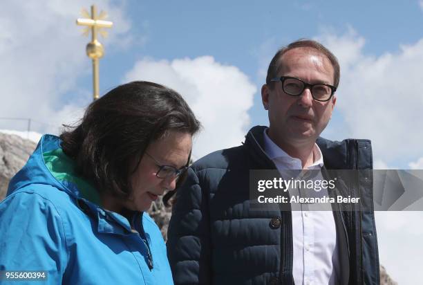 Andrea Nahles , leader of the German Social Democrats and of the SPD Bundestag faction and Alexander Dobrindt, leader of the Bundestag faction of the...