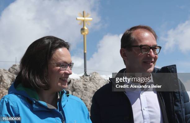 Andrea Nahles , leader of the German Social Democrats and of the SPD Bundestag faction and Alexander Dobrindt, leader of the Bundestag faction of the...