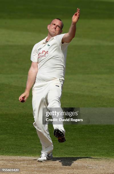 Luke Fletcher of Nottinghamshire bowls during day four of the Specsavers County Championship Division One match between Nottinghamshire and Hampshire...