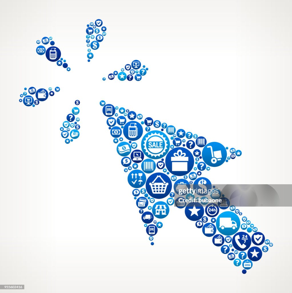 Mouse Click Shopping And Ecommerce Background Pattern High-Res Vector ...