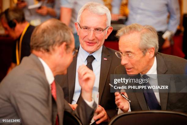 Head of the French national state-owned railway company SNCF Guillaume Pepy , head of the supervisory board of the SNCF Frederic Saint-Geours , and...