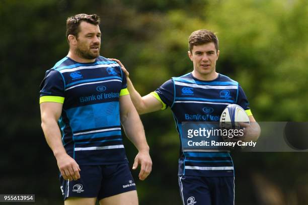 Dublin , Ireland - 7 May 2018; Cian Healy, left, and Luke McGrath during Leinster Rugby squad training at UCD in Dublin.