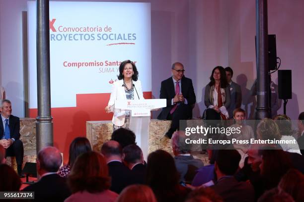 Ana Patricia Botin attends 10th 'Proyectos Sociales Banco de Santander' awards at Las Alhajas Palace on May 7, 2018 in Madrid, Spain.