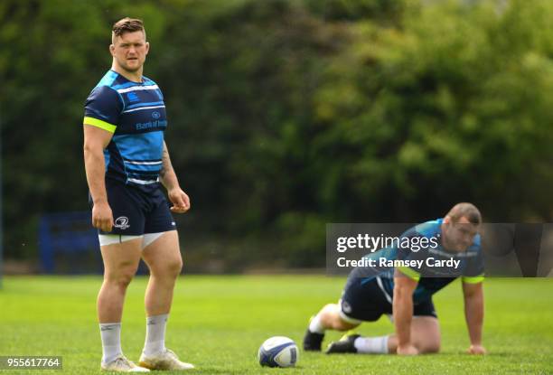 Dublin , Ireland - 7 May 2018; Andrew Porter, left, and Jack McGrath during Leinster Rugby squad training at UCD in Dublin.