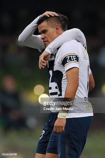Pablo Barrera of Pumas reacts during the quarter finals second leg match between America and Pumas UNAM as part of the Torneo Clausura 2018 Liga MX...