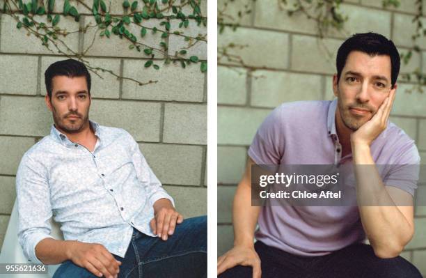 Real estate expert Drew Scott and contractor Jonathan Scott from the HGTV show 'Property Brothers' are photographed for Fast Company Magazine on June...