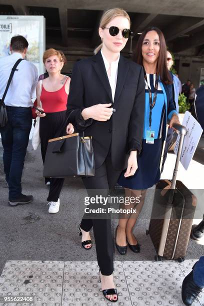 Lea Seydoux is seen arriving at Nice airport during the 71st annual Cannes Film Festival at Nice Airport on May 7, 2018 in Nice, France.