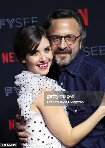 Alison Brie and Marc Maron attend the Netflix FYSEE Kick-Off at Netflix FYSEE at Raleigh Studios on May 6, 2018 in Los Angeles, California.