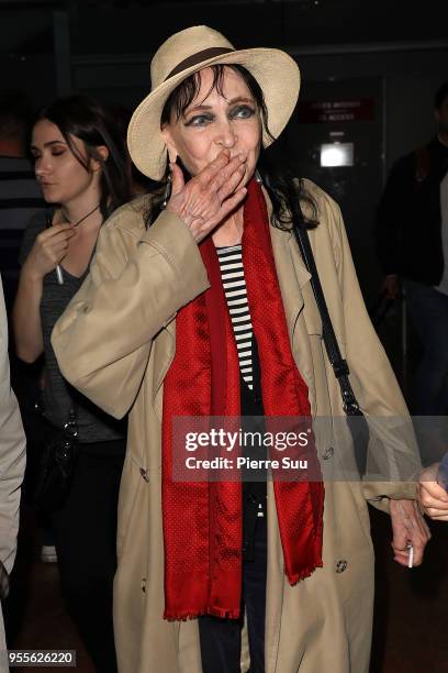 Actress Anna Karina is seen arriving at Nice Airport during the 71st annual Cannes Film Festival at on May 7, 2018 in Nice, France.
