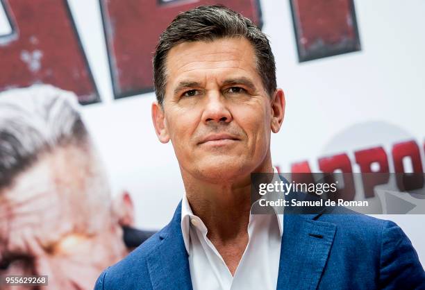 American actor Josh Brolin attends 'Deadpool 2' photocall at Villa Magna Hotel on May 7, 2018 in Madrid, Spain.