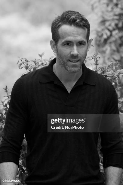 Ryan Reynolds attends the 'Deadpool 2' movie Photocall at Villamagna Hotel in Madrid on May 7, 2018