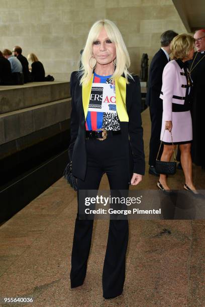 Donatella Versace attends the Heavenly Bodies: Fashion & The Catholic Imagination Costume Institute Gala Press Preview at The Metropolitan Museum of...