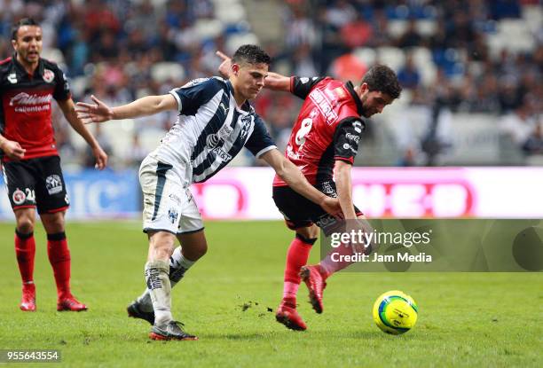 Alfonso Gonzalez of Monterrey and Juan Lucero of Tijuana fight for the ball during the quarter finals second leg match between Monterrey and Tijuana...