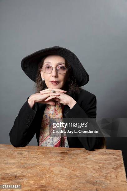 Author Joyce Carol Oates is photographed for Los Angeles Times on April 21, 2018 in the L.A. Times Studio at the Los Angeles Times Festival of Books...