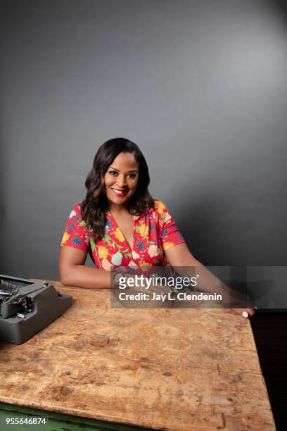 Boxer and author Laila Ali is photographed for Los Angeles Times on April 21, 2018 in the L.A. Times Studio at the Los Angeles Times Festival of...