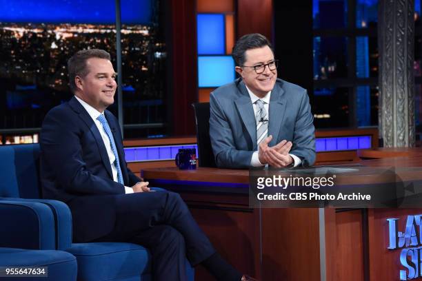 The Late Show with Stephen Colbert and guest Chris O'Donnell during Friday's May 4, 2018 show.