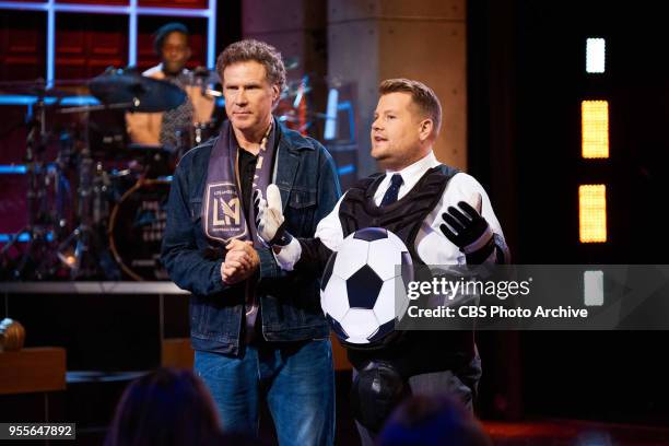 Will Ferrell plays a game of Target Practice with James Corden during "The Late Late Show with James Corden," Wednesday, May 2, 2018 On The CBS...