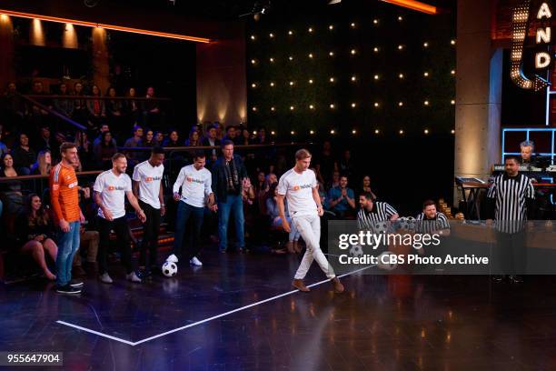 Will Ferrell and players from Los Angeles Football Club play a game of Target Practice with James Corden during "The Late Late Show with James...