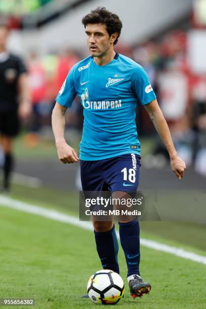 Yuri Zhirkov of FC Zenit Saint Petersburg in action during the Russian Football League match between FC Lokomotiv Moscow and FC Zenit Saint...