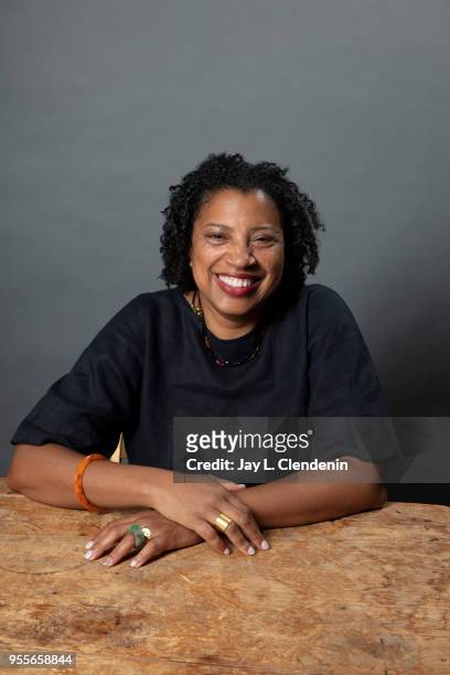 Poet Robin Coste Lewis is photographed for Los Angeles Times on April 21, 2018 in the L.A. Times Studio at the Los Angeles Times Festival of Books at...