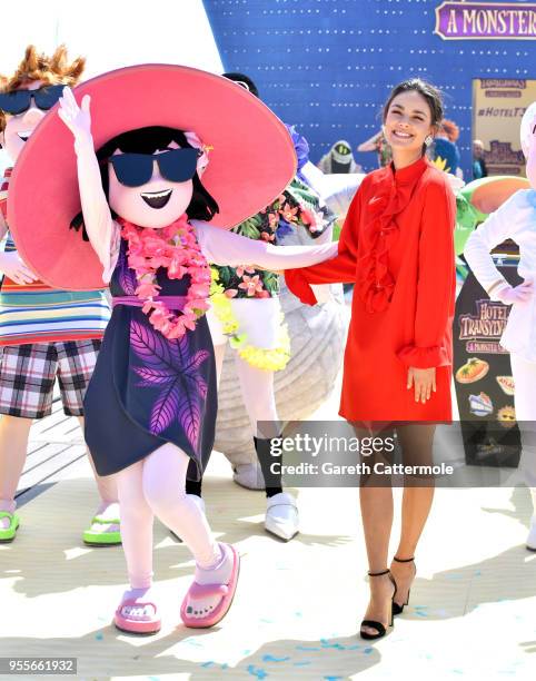 Voice actor Janina Uhse cruises into the 71st Cannes Film Festival for a colourful photocall with monster characters from the movie to launch a sneak...