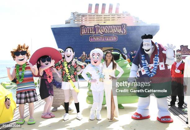Voice actor Raya Abirached cruises into the 71st Cannes Film Festival for a colourful photocall with monster characters from the movie to launch a...