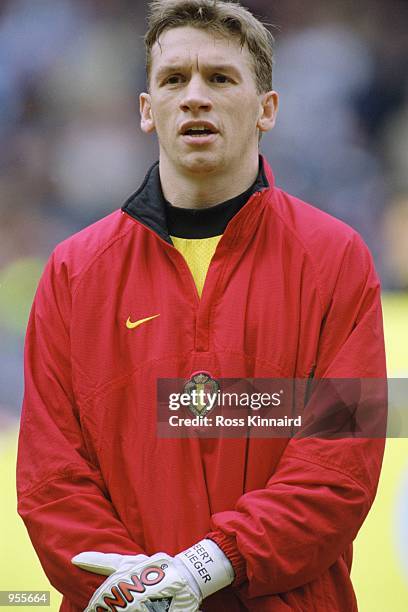 Portrait of Geert De Vlieger of Belgium before the FIFA World Cup Qualifier between Scotland and Belgium at Hampden Park, Glasgow, Scotland. The...