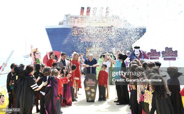 Director Genndy Tartakovsky and international voice cast cruise into the 71st Cannes Film Festival for a colourful photocall with monster characters...