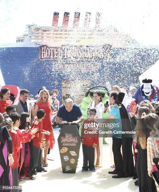 Director Genndy Tartakovsky and international voice cast cruise into the 71st Cannes Film Festival for a colourful photocall with monster characters...