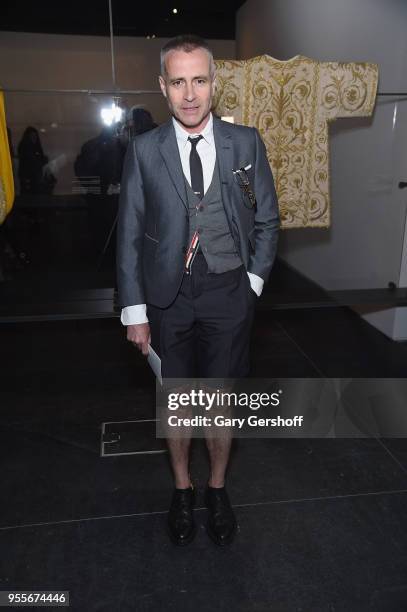 Fashion designer Thom Browne attends 'Heavenly Bodies: Fashion & The Catholic Imagination' Costume Institute Gala Press Preview at The Metropolitan...