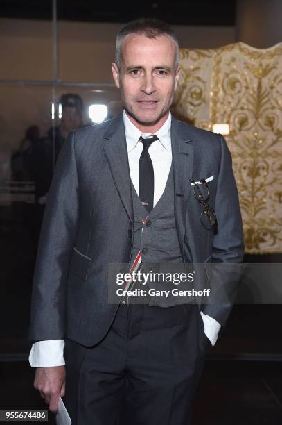 Fashion designer Thom Browne attends 'Heavenly Bodies: Fashion & The Catholic Imagination' Costume Institute Gala Press Preview at The Metropolitan...