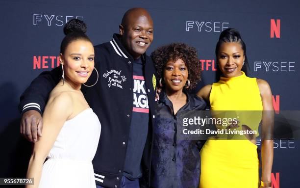 Antonique Smith, Cheo Hodari Coker, Alfre Woodard, and Gabrielle Dennis attend the Netflix FYSEE Kick-Off at Netflix FYSEE at Raleigh Studios on May...