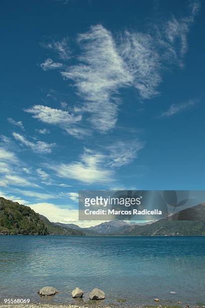 patagonian lake - radicella stock pictures, royalty-free photos & images