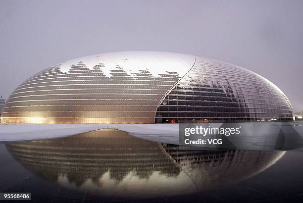 General view of the National Grand Theater covered by snow is seen on January 3, 2010 in Beijing, China. The biggest snowfall in nearly 60 years has...