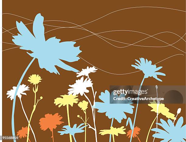 stockillustraties, clipart, cartoons en iconen met rainbow flowers - gerbera