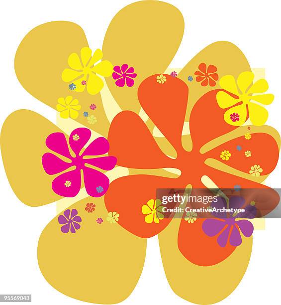 stockillustraties, clipart, cartoons en iconen met booty funk explosion - flower