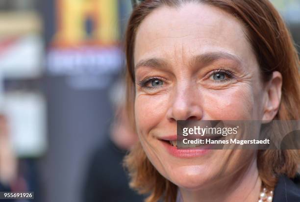 Actress Aglaia Szyszkowitz attends a photo call for new documentary 'Guardians of Heritage - Hueter der Geschichte' by German TV channel HISTORY on...