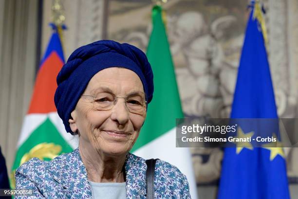 Emma Bonino at the end of the Consultations of the President of the Republic for the formation of the new Government, on May 7, 2018 in Rome, Italy....