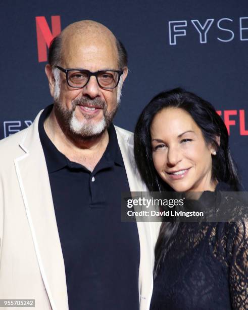 Fred Melamed and Leslee Spieler attend the Netflix FYSEE Kick-Off at Netflix FYSEE at Raleigh Studios on May 6, 2018 in Los Angeles, California.