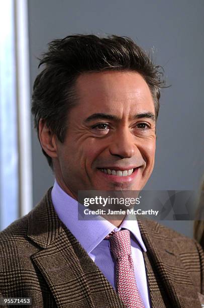 Actor Robert Downey Jr. Attends the New York premiere of "Sherlock Holmes" at the Alice Tully Hall, Lincoln Center on December 17, 2009 in New York...