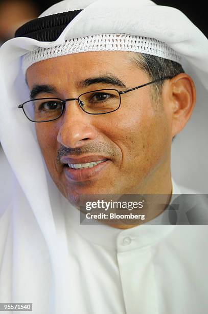 Mohammed Alabbar, chairman of Emaar Properties PSJC, speaks to the media from the observation deck on the 126th floor of the Burj Dubai, the world's...