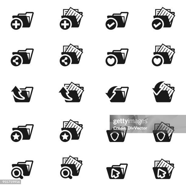 folder icons - open briefcase stock illustrations
