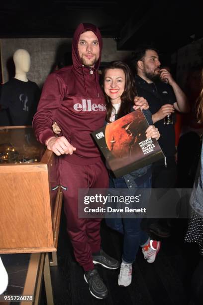 Ed Skrein and Jo Hartley attend the Rexler launch party hosted by Plan B, drinks provided by Ciroc, at Kadie's Club on May 3, 2018 in London, England.