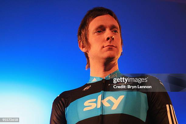 Bradley Wiggins of Great Britain attends the Team Sky Launch at Millbank Tower on January 4, 2010 in London, England.