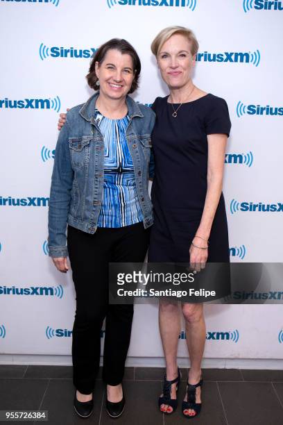 Dawn Laguens and Cecile Richards visit SiriusXM Studios on May 7, 2018 in New York City.