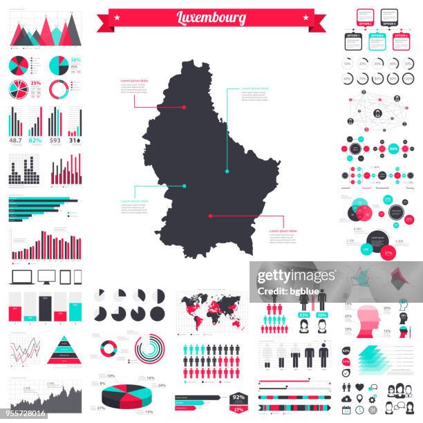 ルクセンブルク地図インフォ グラフィックの要素 - 大きな創造的なグラフィック セット - luxembourg点のイラスト素材／クリップアート素材／マンガ素材／アイコン素材