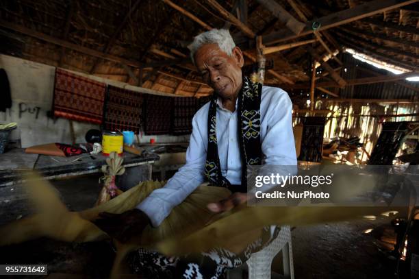 Yeremias Ougust Pah, 78-year-old Sasando traditional instrument maker at the sasando-making workshop in Oebelo village of East Nusa Tenggara,...