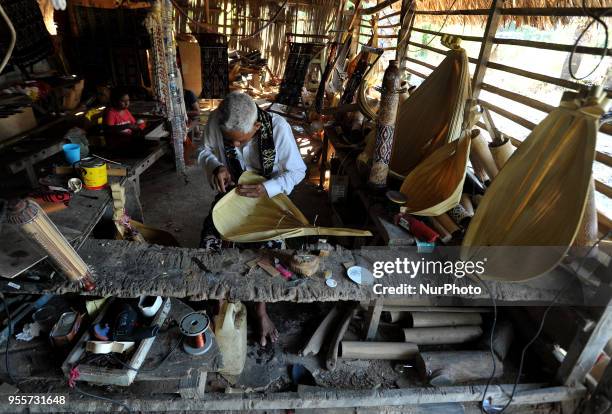 Yeremias Ougust Pah, 78-year-old Sasando traditional instrument maker at the sasando-making workshop in Oebelo village of East Nusa Tenggara,...